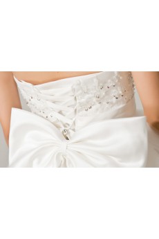 Satin Strapless Ball Gown with Sequins