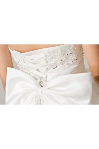 Satin Strapless Ball Gown with Sequins