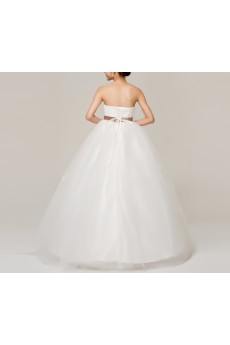 Satin Strapless Floor Length Ball Gown with Sequins