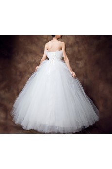 Net Strapless Floor Length Ball Gown with Sequins