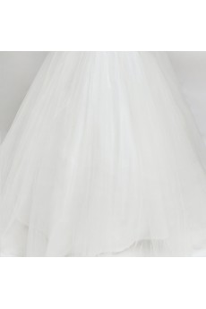 Satin Scoop Neckline Floor Length Ball Gown with Pearls