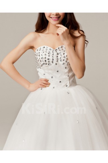 Net Sweetheart Floor Length Ball Gown with Crystal