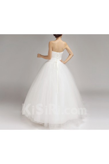 Organza Strapless Floor Length Ball Gown