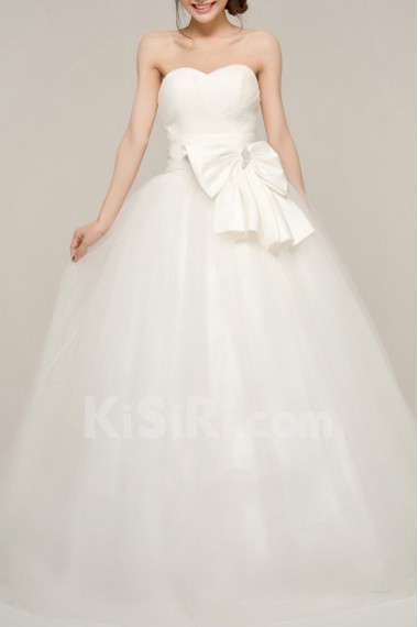 Organza Sweetheart Floor Length Ball Gown with Crystal