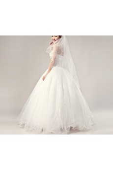 Organza Strapless Floor Length Ball Gown with Crystal