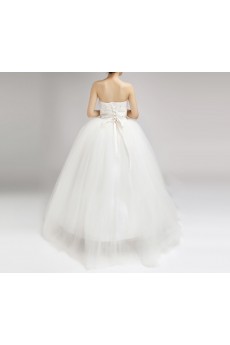 Satin Strapless Floor Length Ball Gown with Sequins