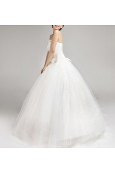 Satin Strapless Floor Length Ball Gown with Sequins