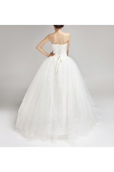 Satin Strapless Floor Length Ball Gown with Sequins