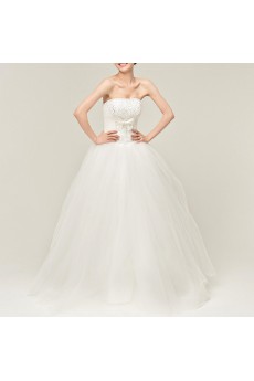 Satin Strapless Floor Length Ball Gown with Sequins