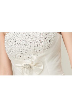 Satin Strapless Floor Length Ball Gown with Sequins