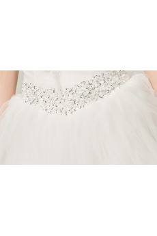 Satin Strapless Floor Length Ball Gown with Sequins