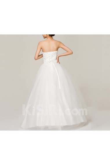 Satin Sweetheart Floor Length Ball Gown with Crystal