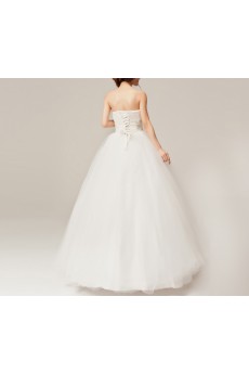 Organza Strapless Floor Length Ball Gown with Sequins