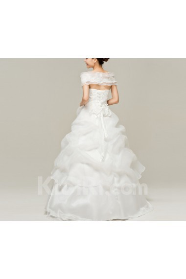 Satin Off-the-Shoulder Floor Length Ball Gown with Embroidered