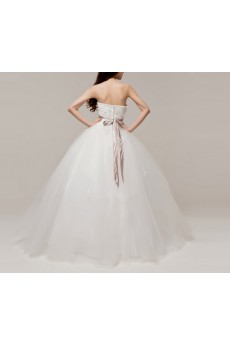 Satin Sweetheart Floor Length Ball Gown with Crystal