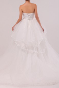 Organza Scoop Neckline Ball Gown with Crystal