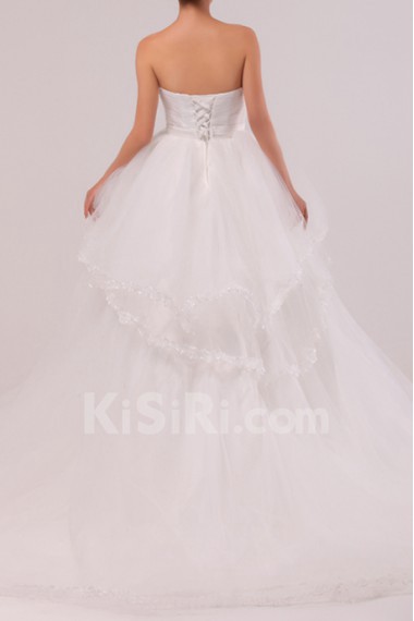 Organza Scoop Neckline Ball Gown with Crystal