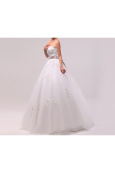 Organza Scoop Neckline Floor Length Ball Gown with Sequins