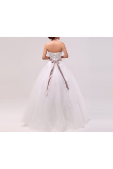 Organza Scoop Neckline Floor Length Ball Gown with Sequins