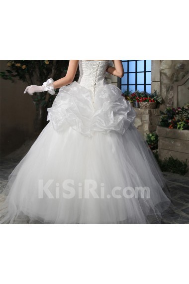 Satin Sweetheart Floor Length Ball Gown with Sequins