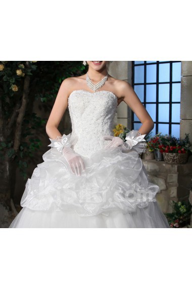 Satin Sweetheart Floor Length Ball Gown with Sequins