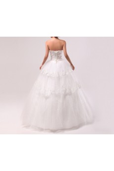 Organza Sweetheart Floor Length Ball Gown with Crystal