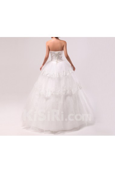 Organza Sweetheart Floor Length Ball Gown with Crystal