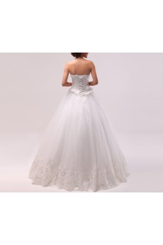 Organza Sweetheart Floor Length Ball Gown with Sequins