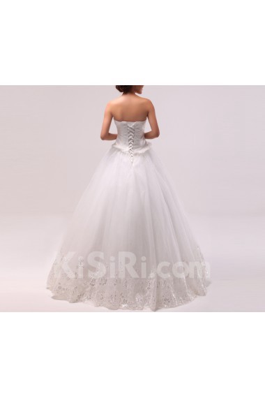 Organza Sweetheart Floor Length Ball Gown with Sequins