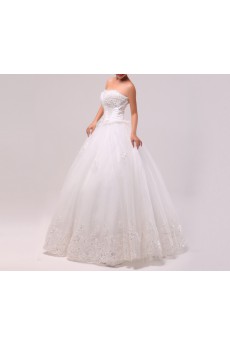 Organza Sweetheart Floor Length Ball Gown with Sequins