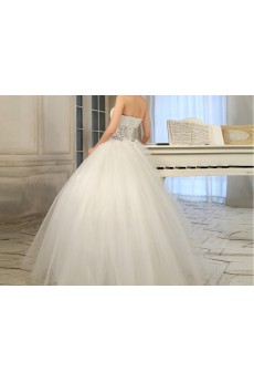 Tulle Strapless Floor Length Ball Gown with Sequins