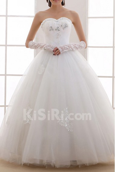 Organza Sweetheart Floor Length Ball Gown with Sequins