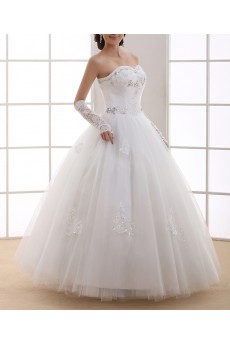 Organza Sweetheart Floor Length Ball Gown with Sequins