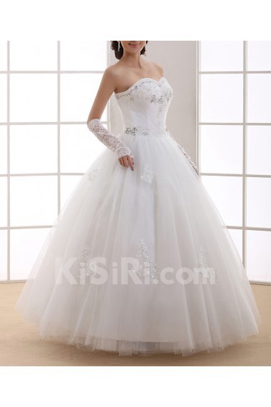 Organza Sweetheart Floor Length Ball Gown with Sequins