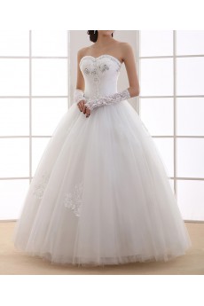 Organza Sweetheart Floor Length Ball Gown with Sequins