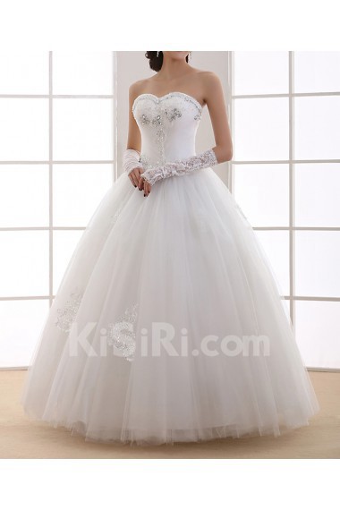 Organza Sweetheart Floor Length Ball Gown with Sequins