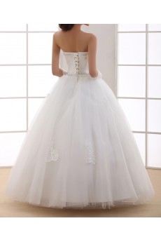 Organza Sweetheart Floor Length Ball Gown with Sequins