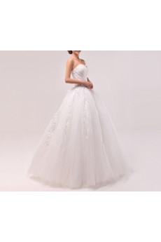 Organza Sweetheart Floor Length Ball Gown with Sequins