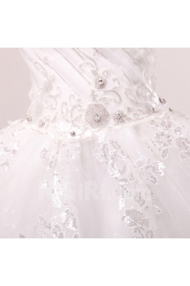 Organza Sweetheart Floor Length Ball Gown with Sequins