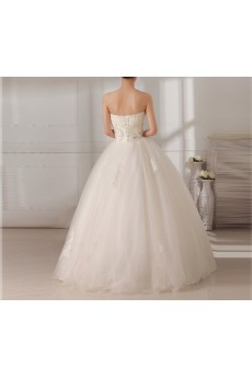 Tulle Strapless Floor Length Ball Gown with Sequins