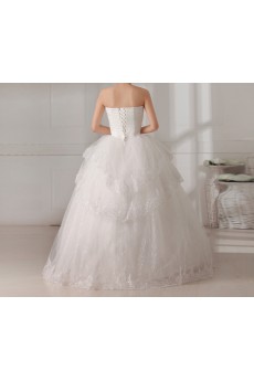 Organza Scoop Neckline Floor Length Ball Gown with Sequins