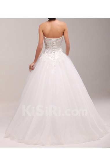 Organza Sweetheart Ball Gown Dress with Beading