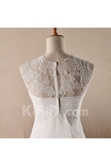 Lace Jewel Neckline A-line Dress