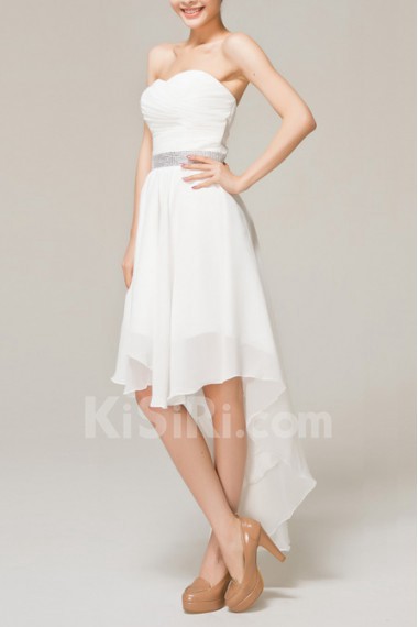 Chiffon Sweetheart Short A-line Dress with Crystal