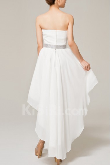 Chiffon Sweetheart Short A-line Dress with Crystal