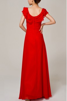 Chiffon V-neck Floor Length Empire Dress with Crystal