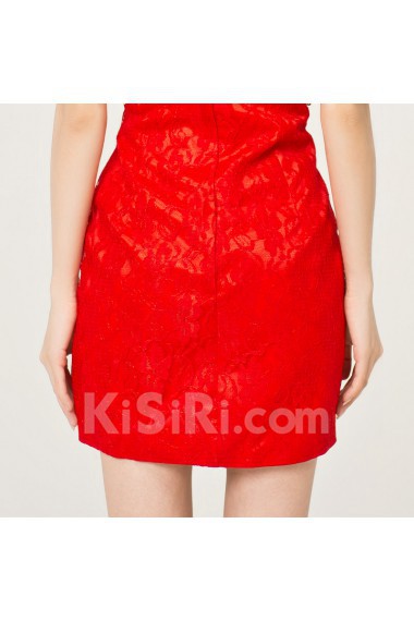 Satin Strapless Short Dress with Beading