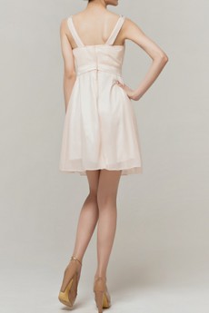 Chiffon V-neck Short Dress with Crystal