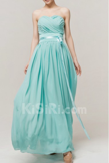 Chiffon Sweetheart Ankle-Length Corset Dress