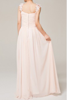 Chiffon Straps Neckline Floor Length Empire Dress